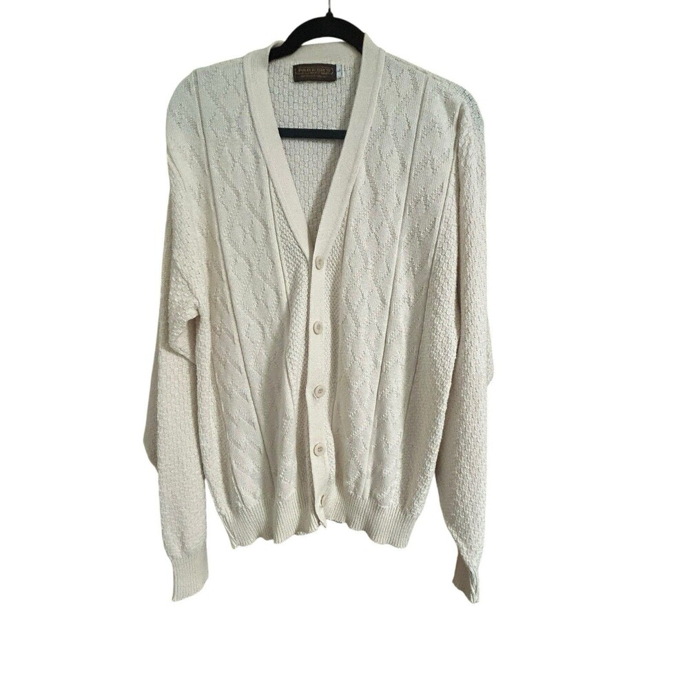 Parker’s Mens Wear Vintage Cardigan Sweater Fisherman Grunge Grandpa Size Lg